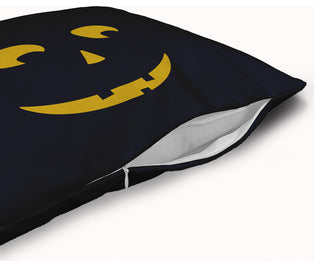 Halloween Jack-O-Lantern Left Accent Pillow With Removable Insert, Navy, 18"x18"