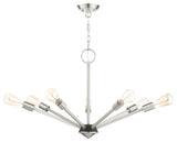 Livex Lighting Prague 7 Light Brushed Nickel With Black Accent Chandelier