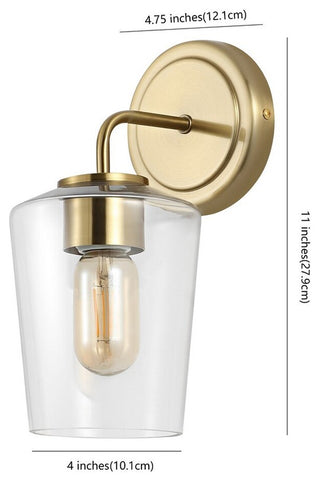 Safavieh Prospect Wall Sconce Satin Brass/Clear
