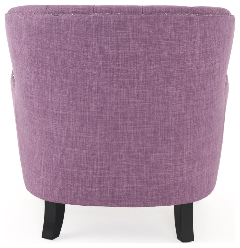 GDF Studio Laxford Light Purple Tufted Fabric Club Chair