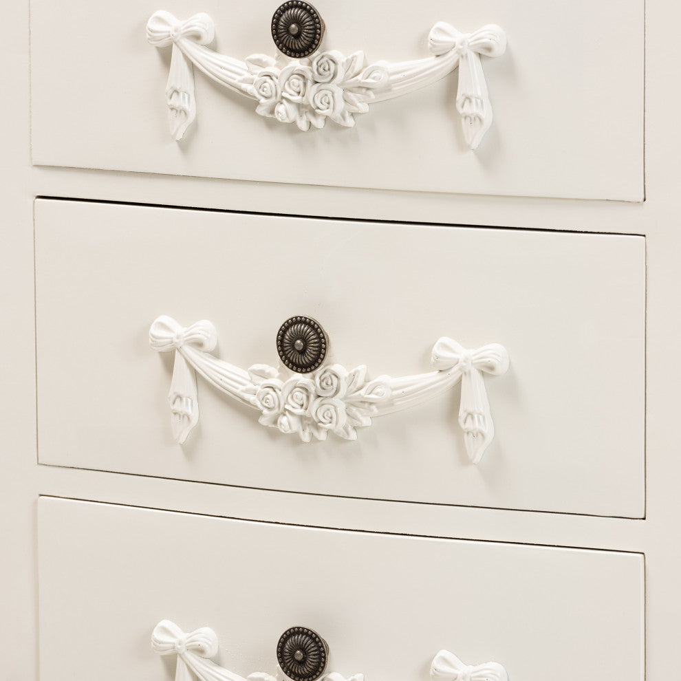 Callen Classic and Traditional White Finished Wood 5-Drawer Chest