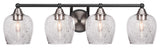 Paramount 4-Light Bath Bar, Matte Black & Brushed Nickel, 6" Smoke Bubble Glass