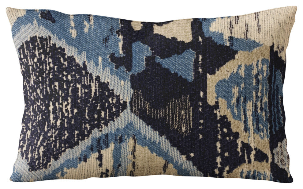 Plutus Blue Hidden Seas Abstract Luxury Throw Pillow, 16"x16"