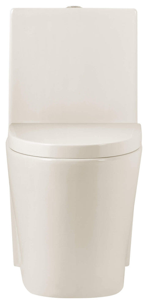 Fine Fixtures Dual-Flush Elongated One-Piece Toilet With High Efficiency Flush, Biscuit