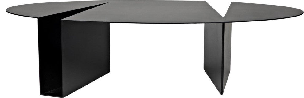 Matte Black Steel Coffee Table, Traditional