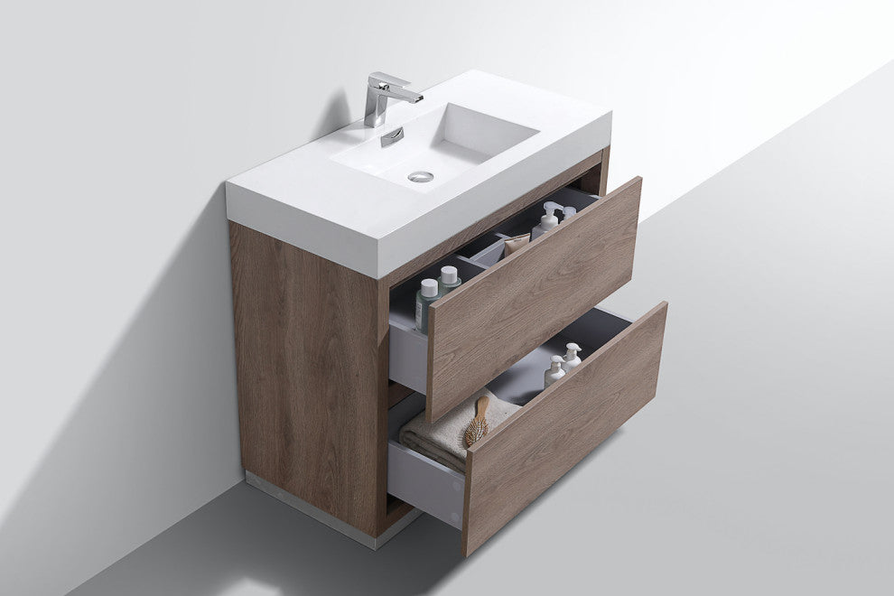 Bliss 40" Free Standing Bathroom Vanity, Butternut