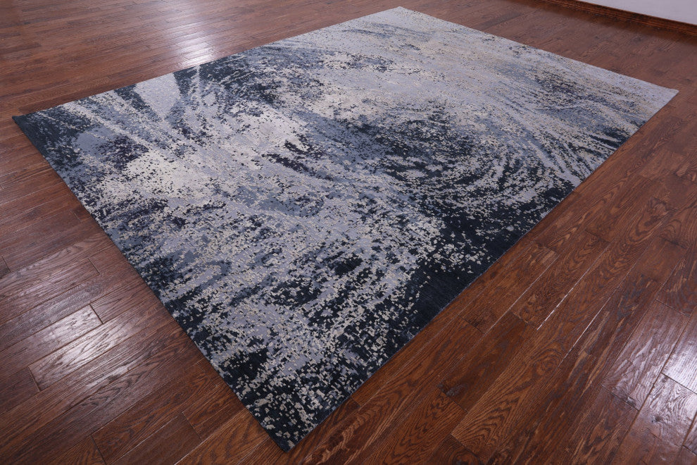Wool & Silk Abstract Handmade Rug 8' 11" X 11' 11" - Q13073