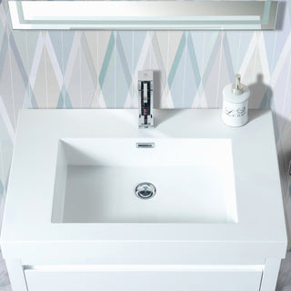 Vanity Art Single-Sink Bathroom Vanity With Resin Top, 30"