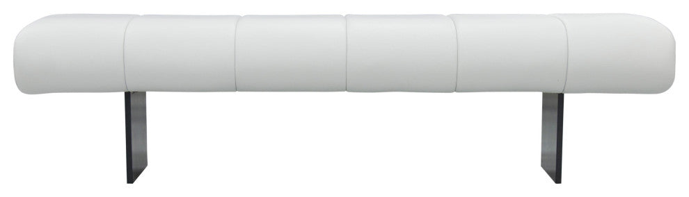 Karol Cream Vegan Leather Bench