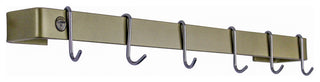 Handcrafted 30" Wall Rack Utensil Bar w 6 Hooks, Brass PC