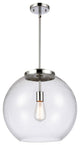Athens Pendant, Polished Chrome, Clear, Clear