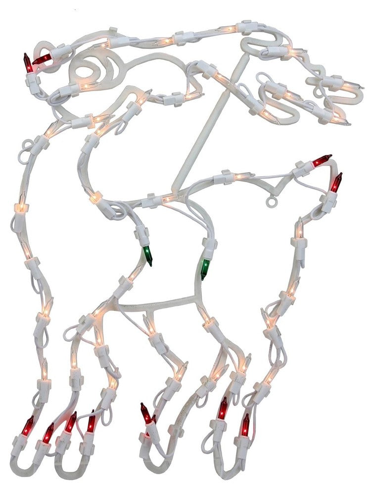 18" Lighted Reindeer Christmas Window Silhouette Decoration