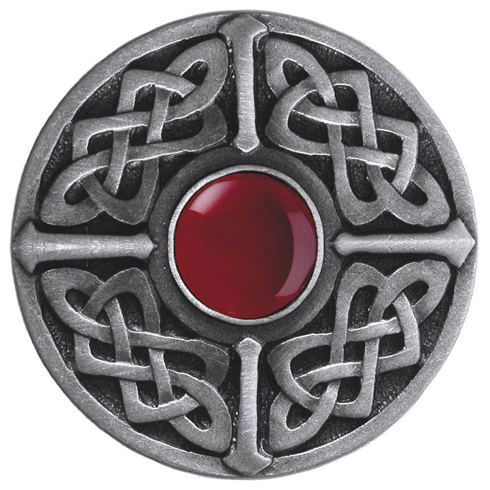 Celtic Jewel Knob Antique Brass, Blue Sodalite Natural Stone, Antique Pewter, Re