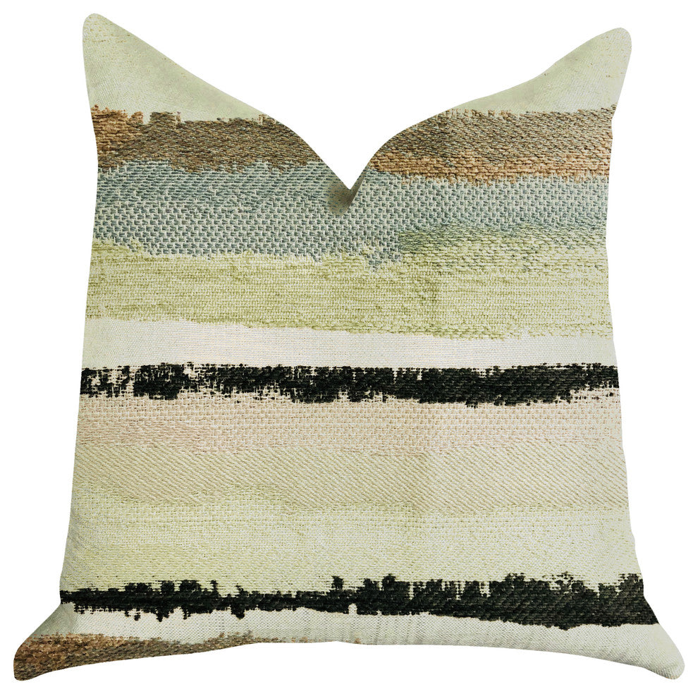 Lime Stone River Sand Multi Color Luxury Throw Pillow, 18"x18"