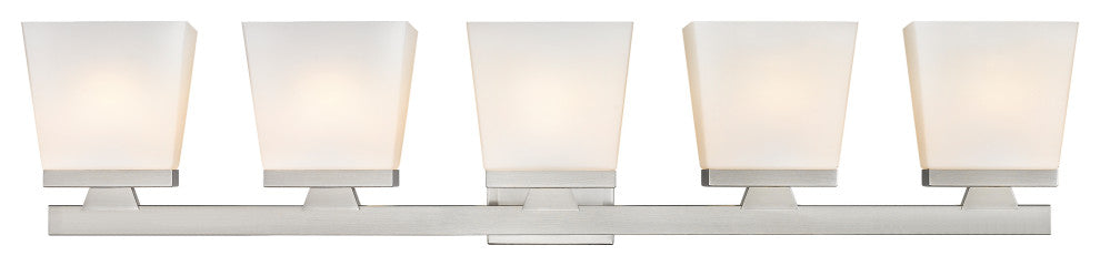 Zlite 1937-5V-BN 5-Light Vanity, Etched Opal