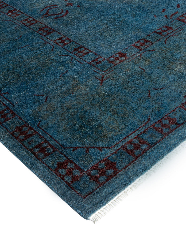 Fine Vibrance, One-of-a-Kind Hand-Knotted Area Rug Blue, 8' 0" x 9' 11"