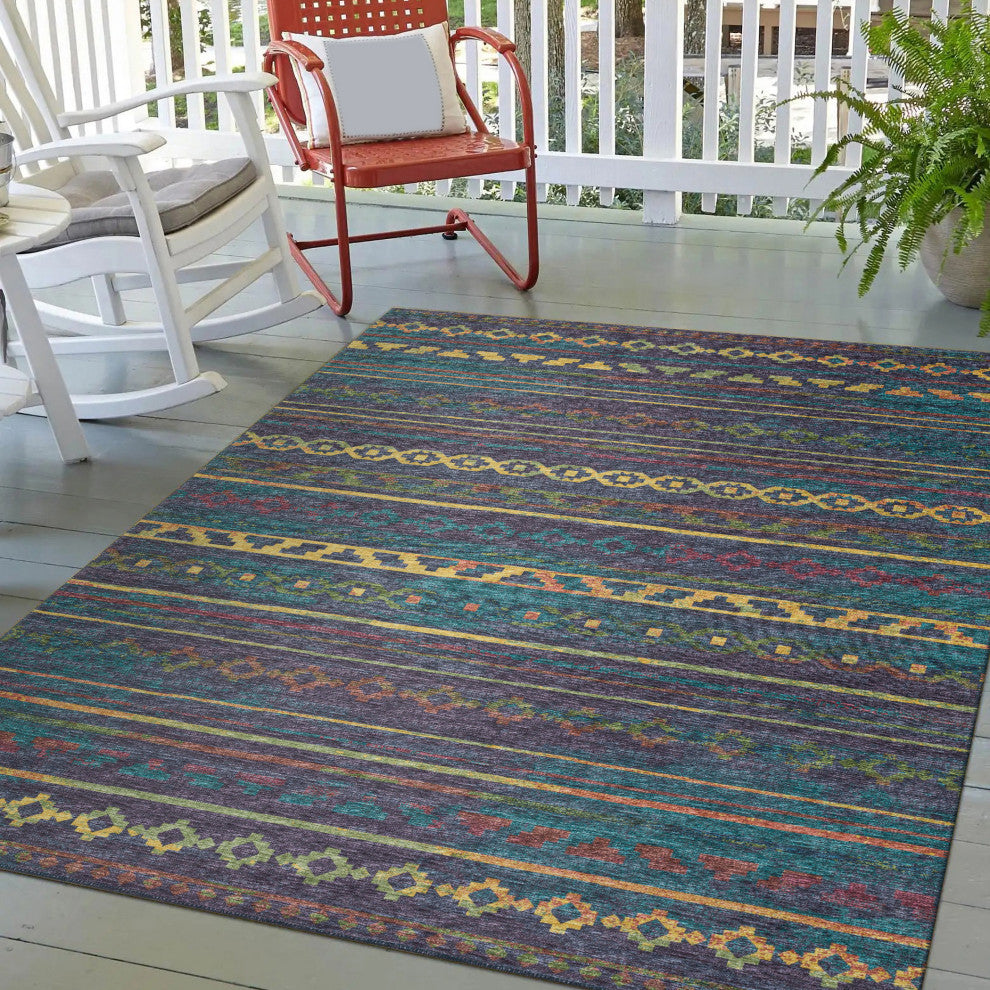 Indoor/Outdoor Sedona SN10 Ink Machine Washable 9' x 12' Rug
