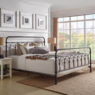 Maverick Rustic Metal Bed, Dark Bronze, King