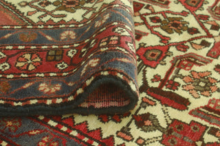 Fine Vintage Distressed Bibiana Ivory/Red Runner, 3'11 x 8'11