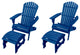 Oceanic Adirondack Chairs and Ottomans Set, Navy Blue