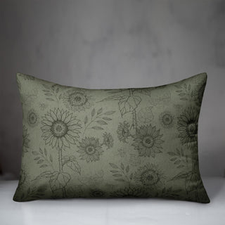 Green Sunflower Icons 20 x 14 Spun Poly Pillow