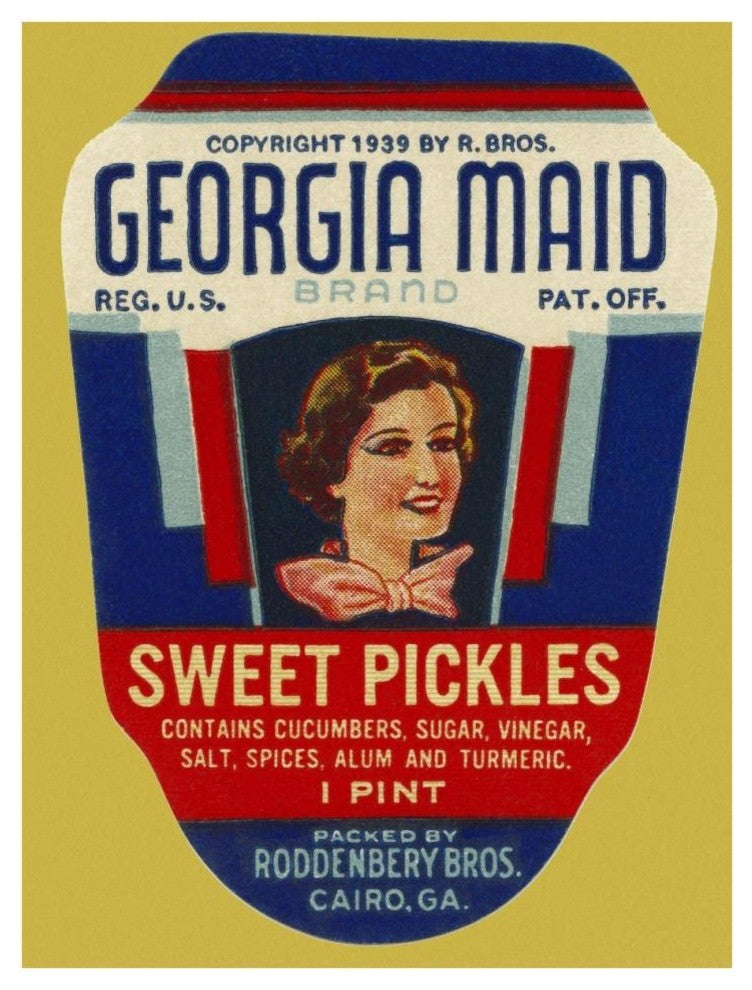 "Georgia Maid Sweet Pickles" Digital Paper Print by Retrolabel, 29"x38"
