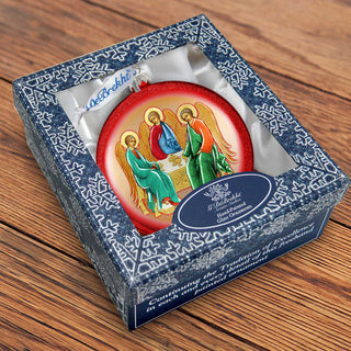 Hand Painted Scenic Glass Ornament Trinity