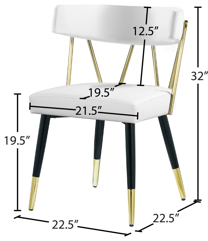 Rheingold Upholstered Dining Chair, White, Vegan Leather