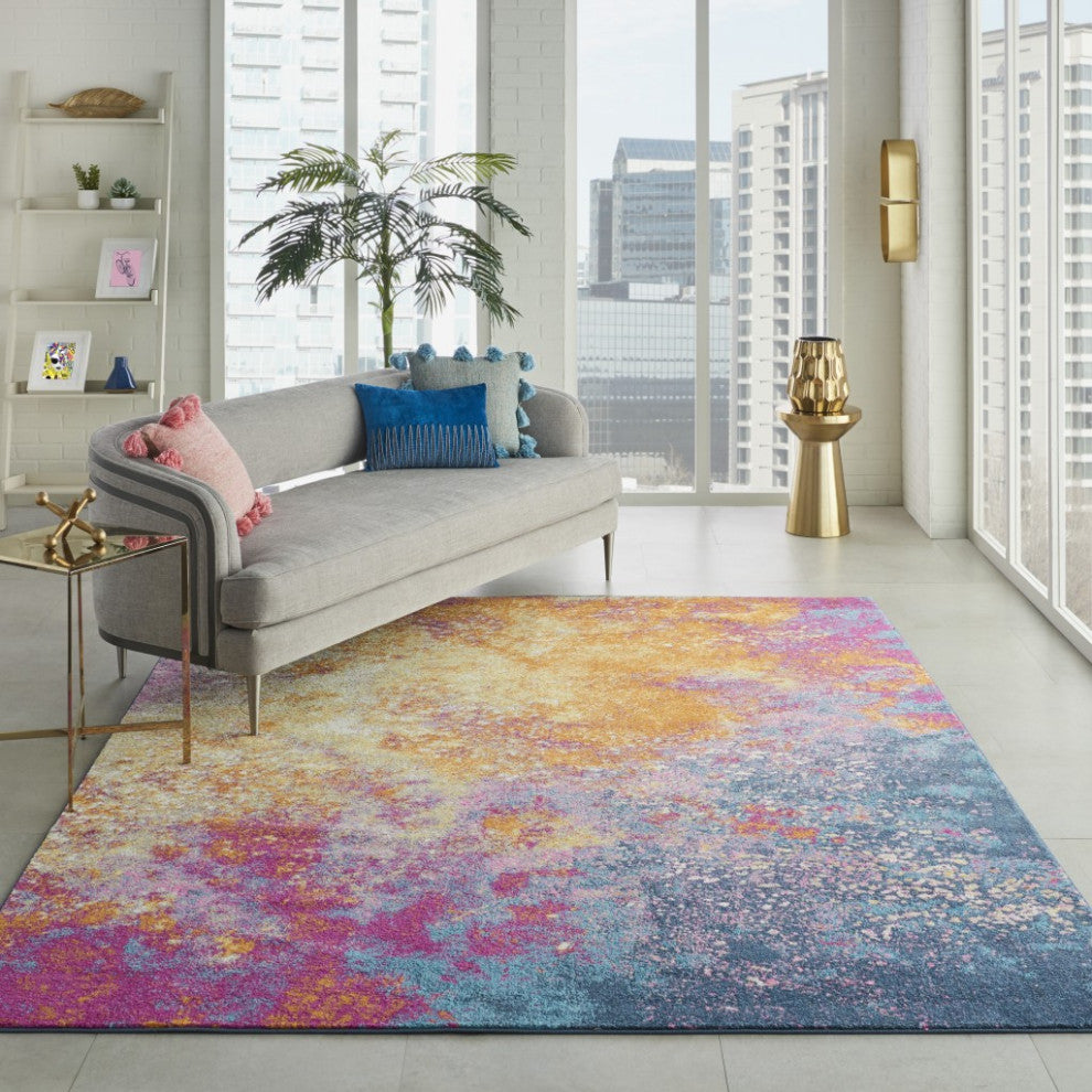 8 x 10 Abstract Brights Sunburst Area Rug