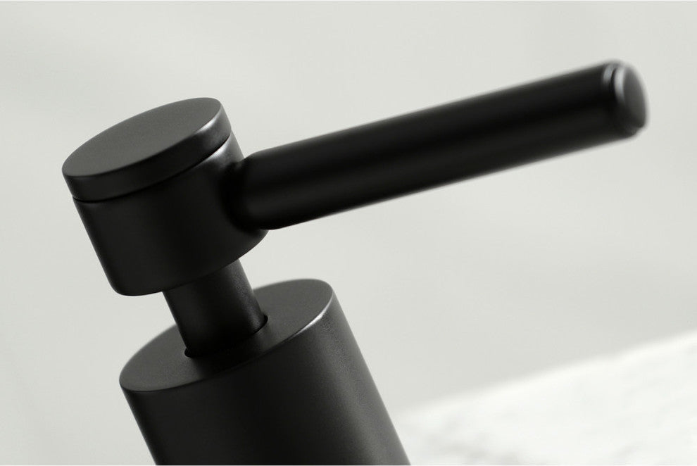 Kingston Brass Widespread Bathroom Faucet With Brass Pop-Up, Matte Black