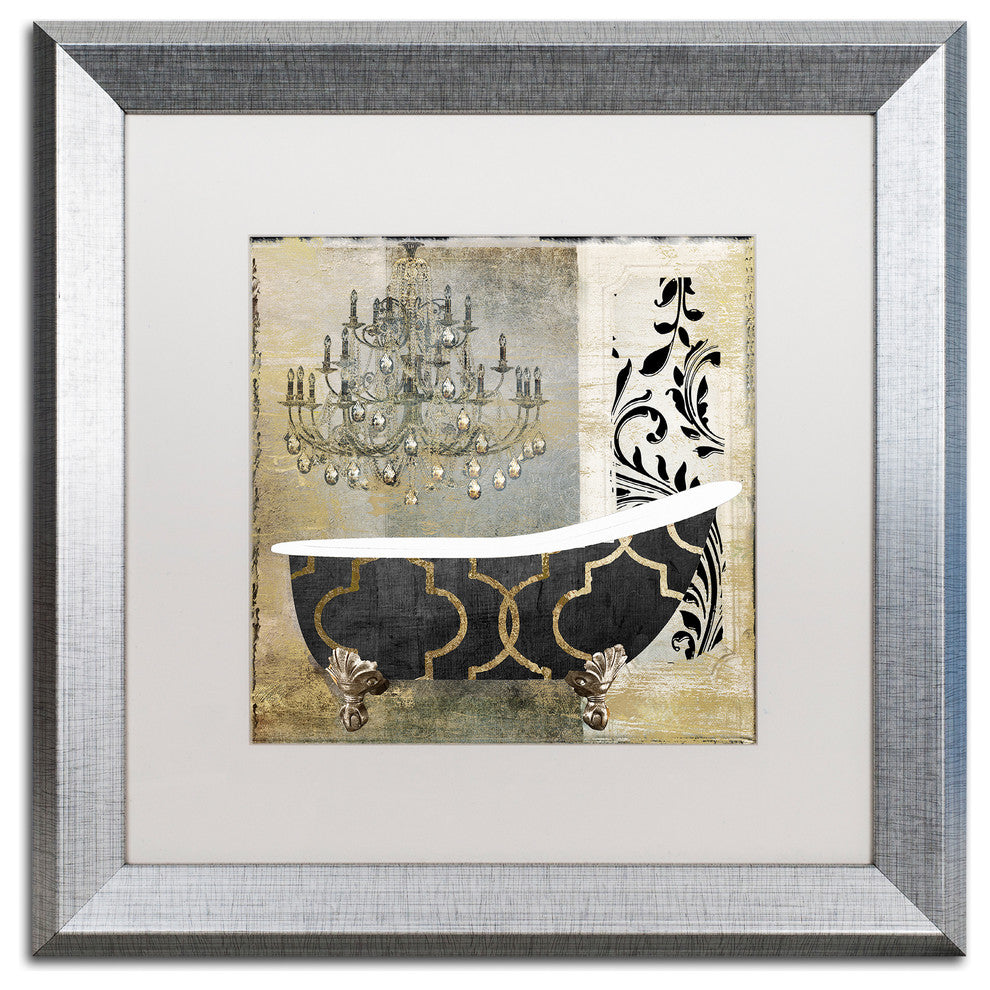 Color Bakery 'Paris Bath II' Matted Framed Art, Silver Frame, White Mat, 16x16