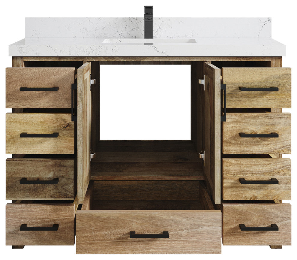 Malibu Mango 48 Single Sink Bath Vanity in Natural 2" Empira Quartz