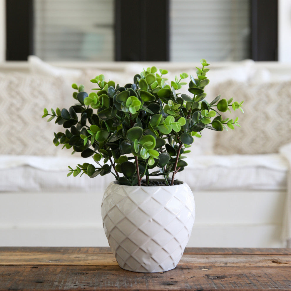 11in. Artificial Boxwood Plant with Decorative Planter
