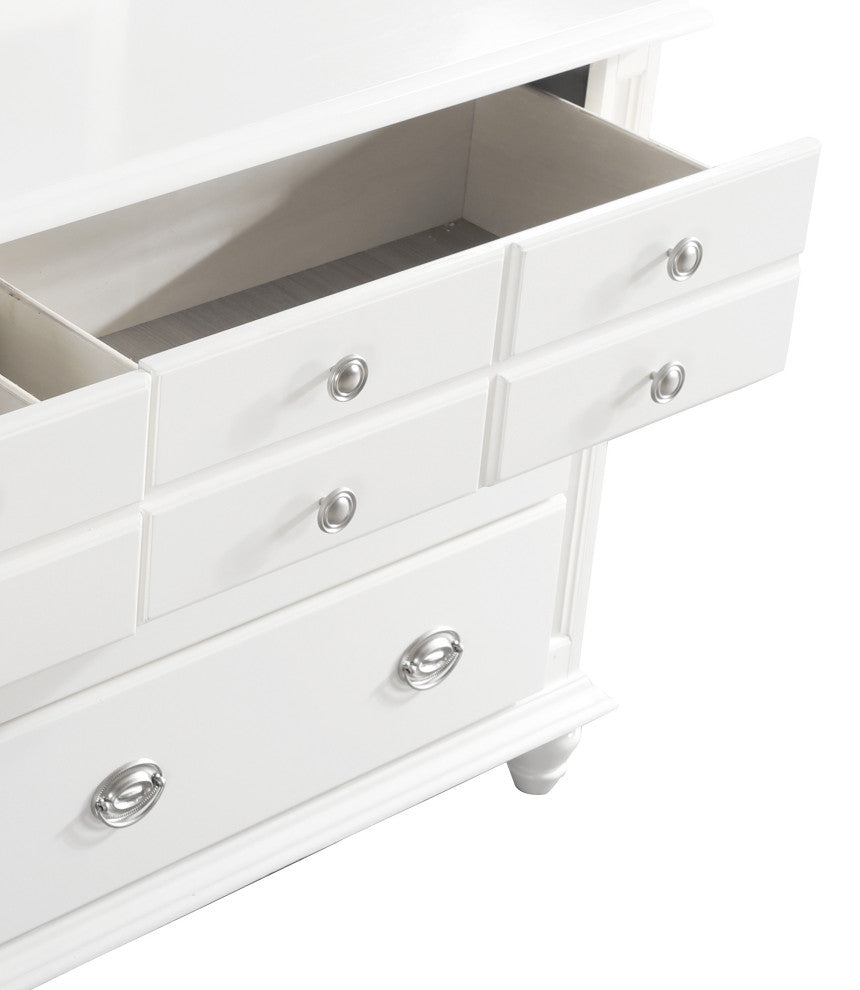 Summit White 5 Drawer Chest of Drawers, 37"x18"x53"