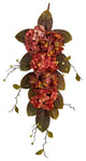Nearly Natural W1228 35 Autumn Hydrangea and Berry Artificial Fall Tear Drop