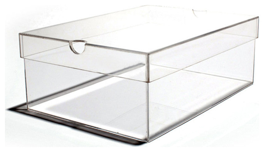 OnDisplay Luxury Acrylic Shoe Box - Clear Lucite Shoebox with Lid (Tall/XL)