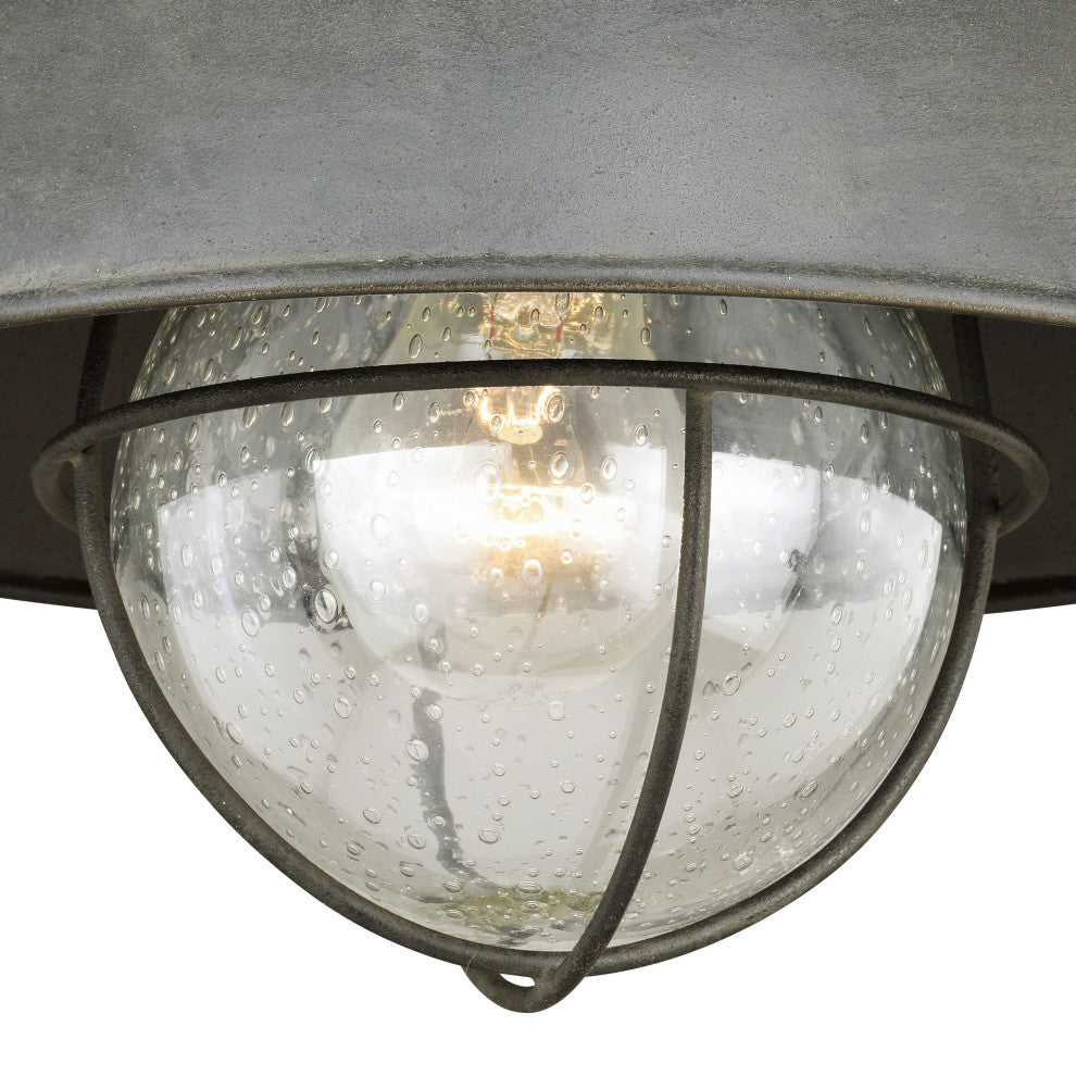 Harwich 10" Outdoor Flush Mount Ceiling Light Textured Gray