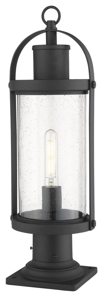 Z-Lite 569PHM-533PM Roundhouse 22" Tall Outdoor Pier Mount Post - Black