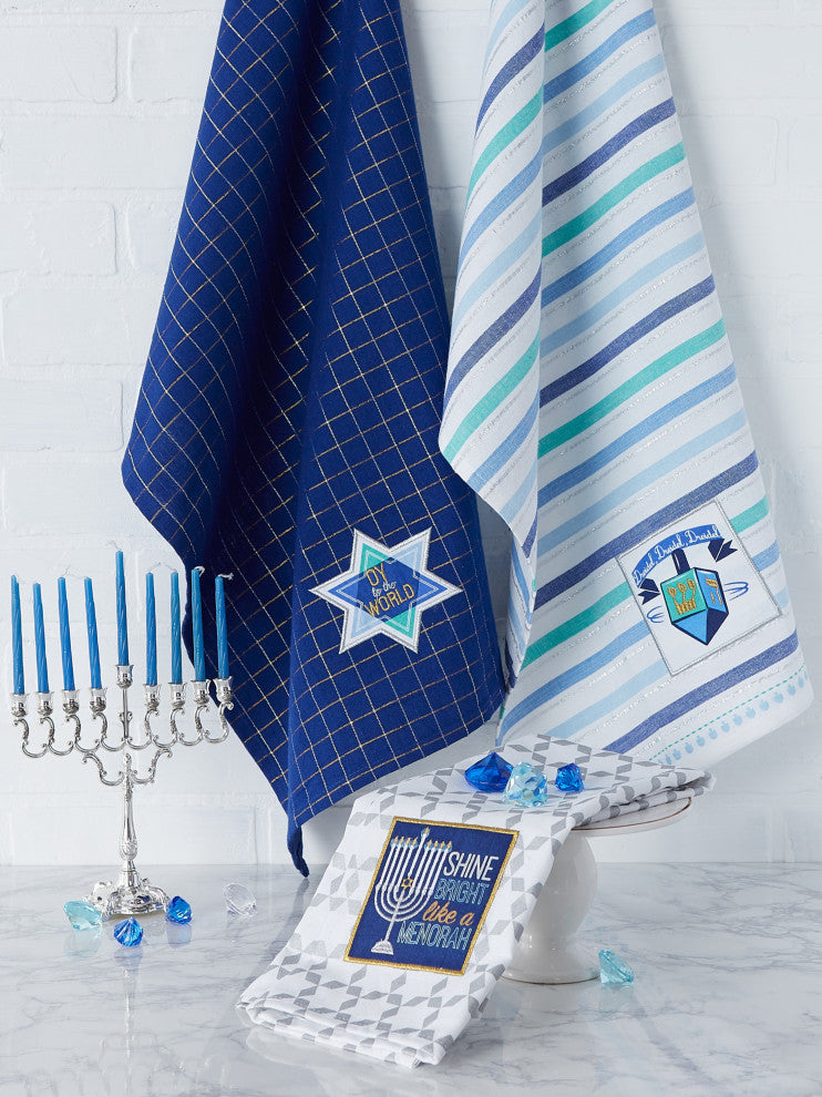 Asst Hanukkah Dishtowel, Set Of 3