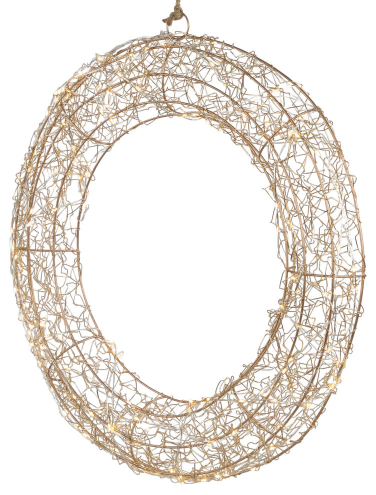 18" LED Lighted Wire Wreath Outdoor Christmas Decoration