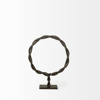 Rizwan, Small, Black Aluminum Braided Circular Object