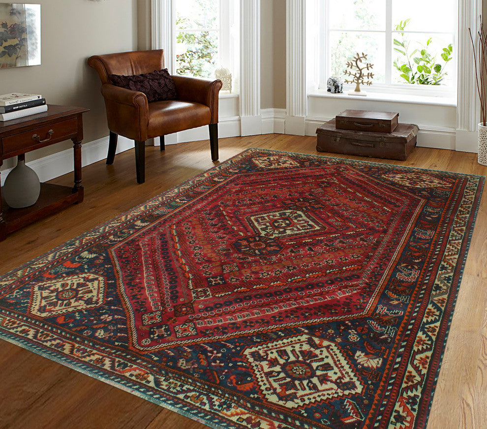Fine Vintage Distressed Alirio Red Rug