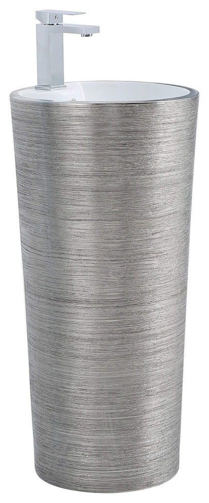 Fine Fixtures Vannes Pedestal 16"x16", Brushed Silver