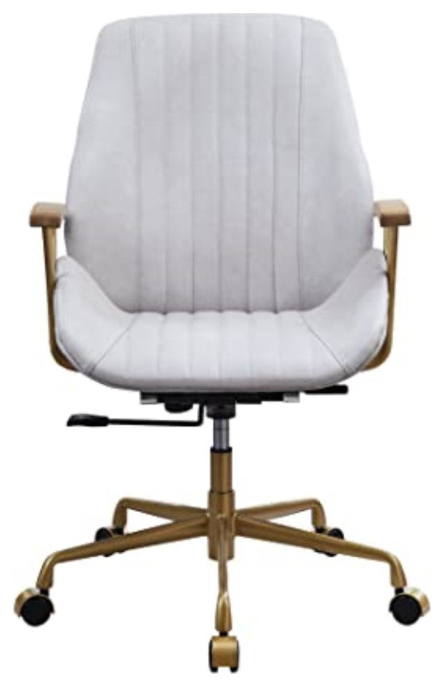 93241, Office Chair, Vintage White Top Grain Leather, Hamilton