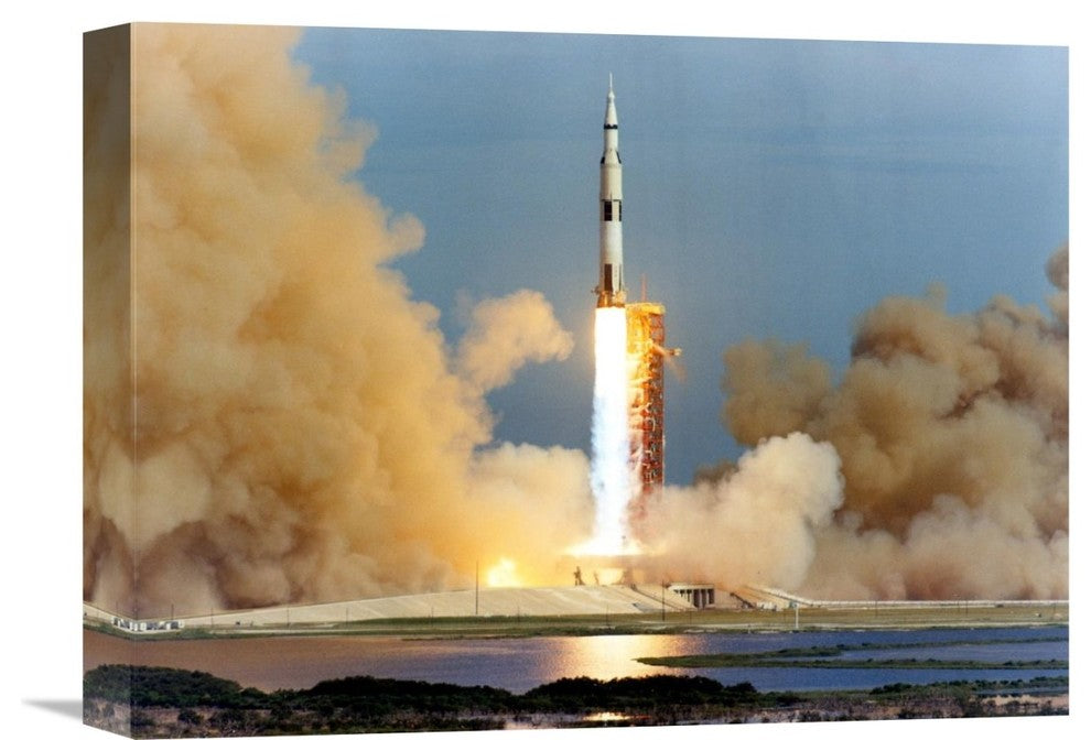 "Launch of the Apollo 15 Mission to the Moon, 1971" Artwork, 16"x12"