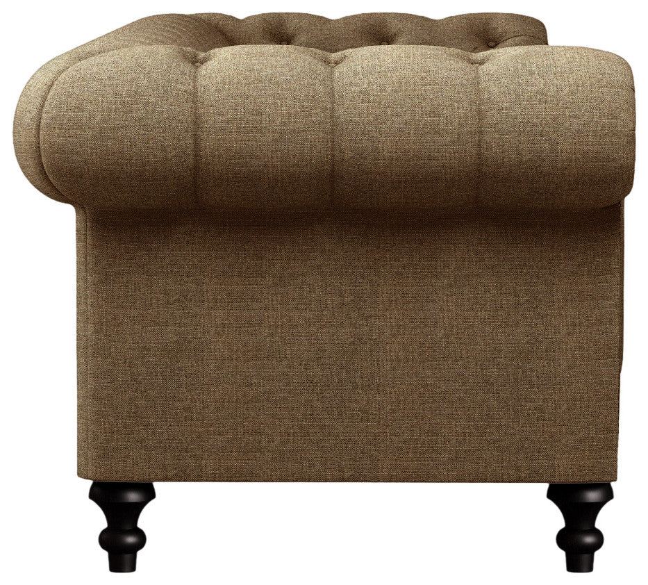 Nativa Interiors London 103" Sofa, Brown, Deep Plush Depth