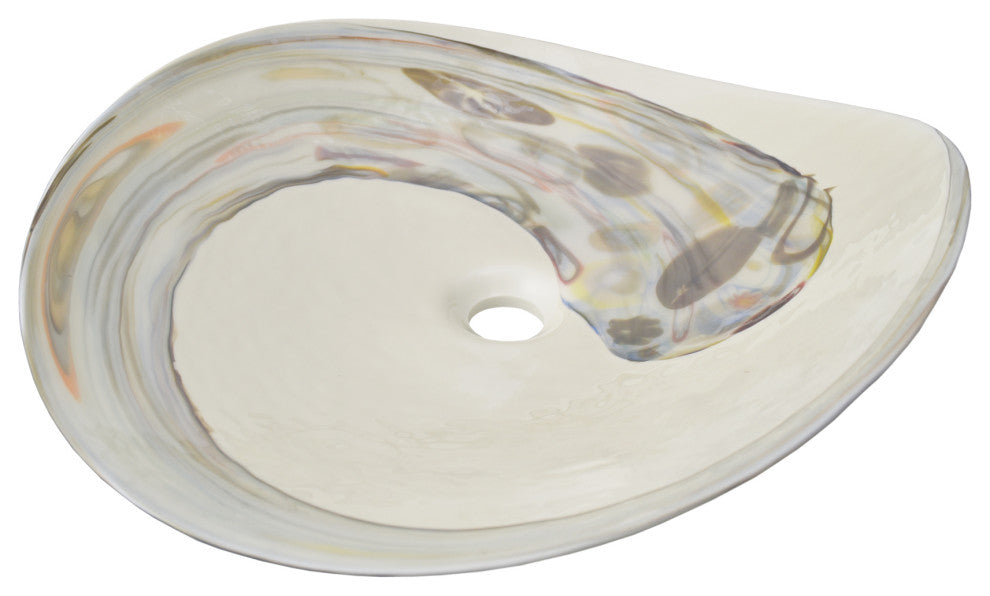 Sorrento Murano Glass Bathroom Sink, Abalone