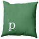 26"x26" Modern Monogram Decorative Throw Pillow, Sage