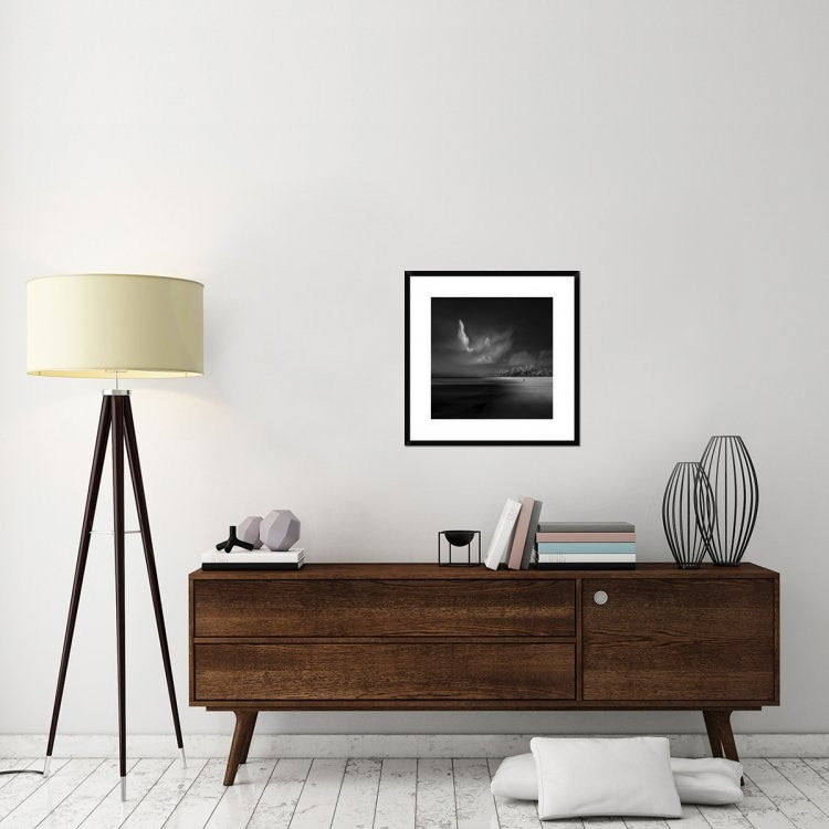 "Sea Shore View" Framed Digital Print by Antonyus Bunjamin (Abe), 26"x26"