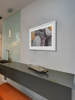 "Iced Mountain Lake" Framed Painting Print